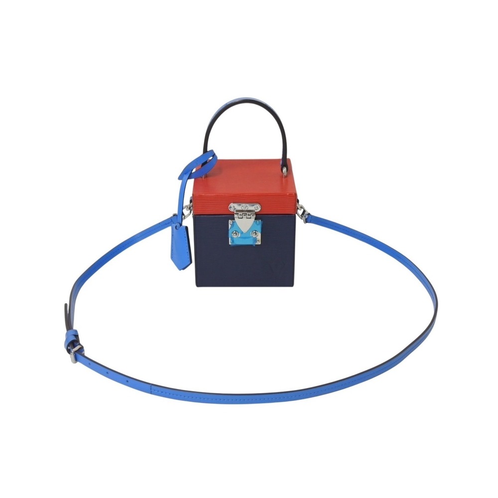 LOUIS VUITTON Bleecker Handbag Red Blue Navy Blue Epi Leather